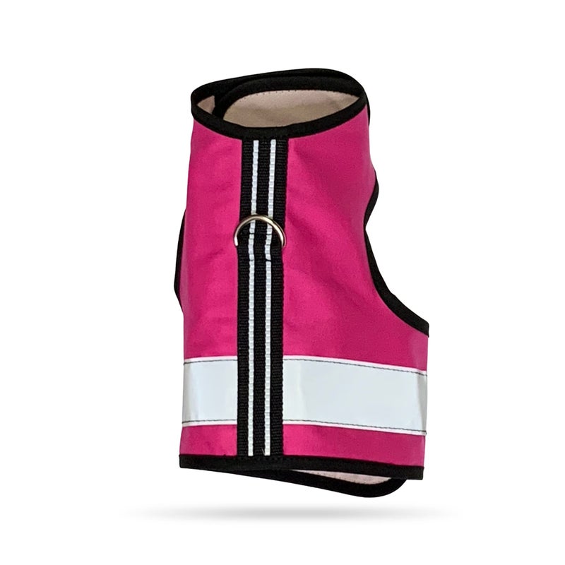 Kitty Holster Reflective Cat Harness â€“ High-Visibility Cat Harness for Travel, Day and Night Walking - Soft Cotton Cat Accessories, Breathable, Secure & Washable, Made in USA - Flamingo Pink, M to L - Image 1